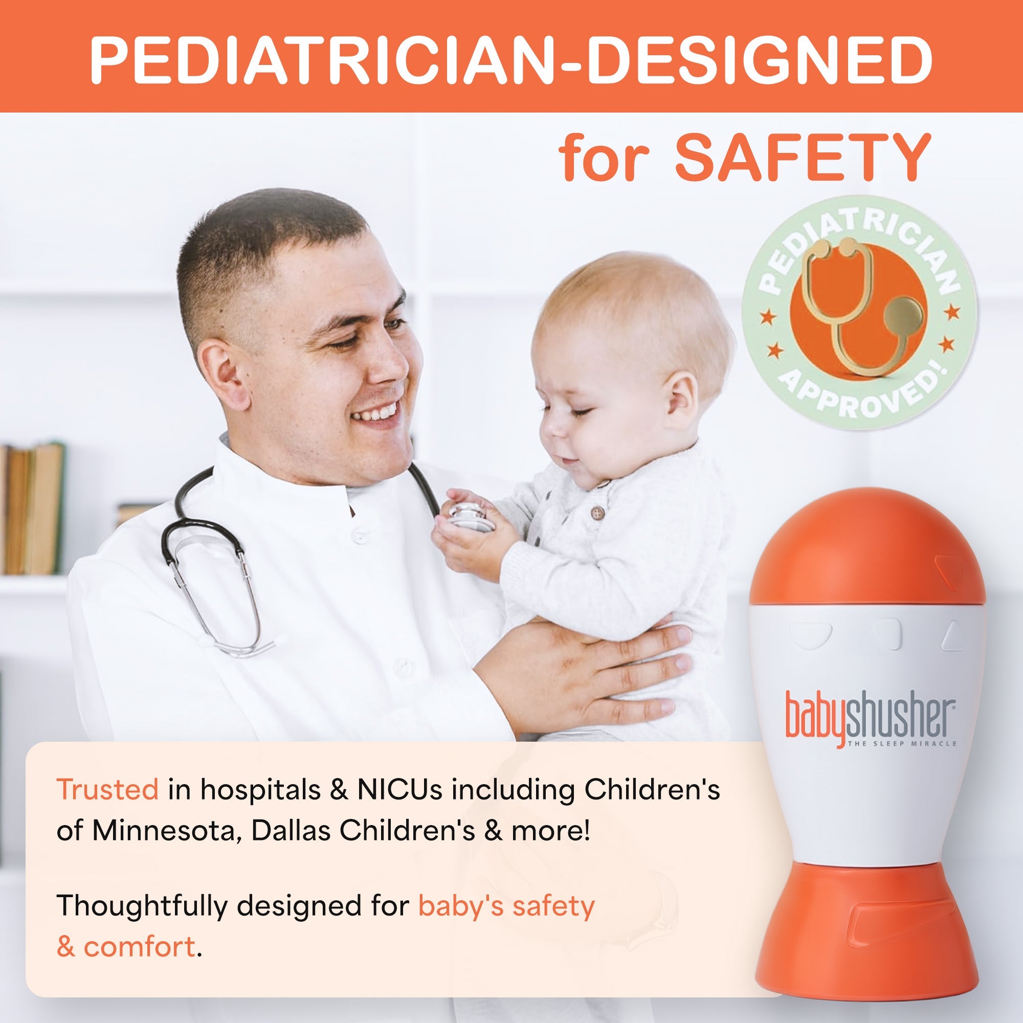 Baby Shusher Sound Machine – Real Human Shushing Sound for Newborn Sleep & Soothing